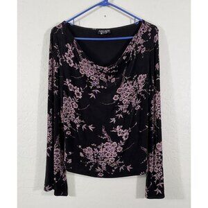 Vintage Xscape Top Women L Y2K 90s Fairy Grunge Whimsigoth Floral Witchy Sparkle